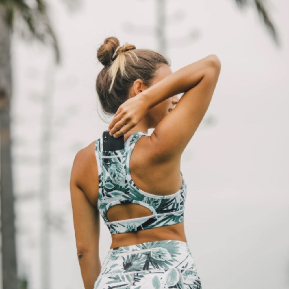 L | Palm Print Sarah Pocket Bra